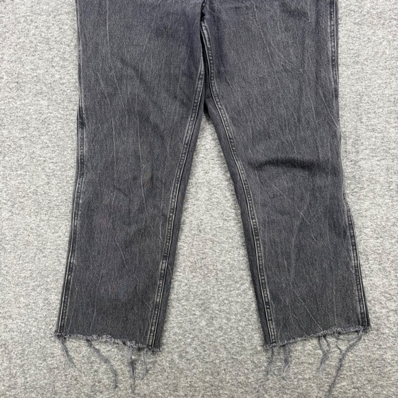 Abercrombie & Fitch Annie High Rise Ankle Straight Jeans Washed Black Raw Hem 4s - Picture 4 of 9